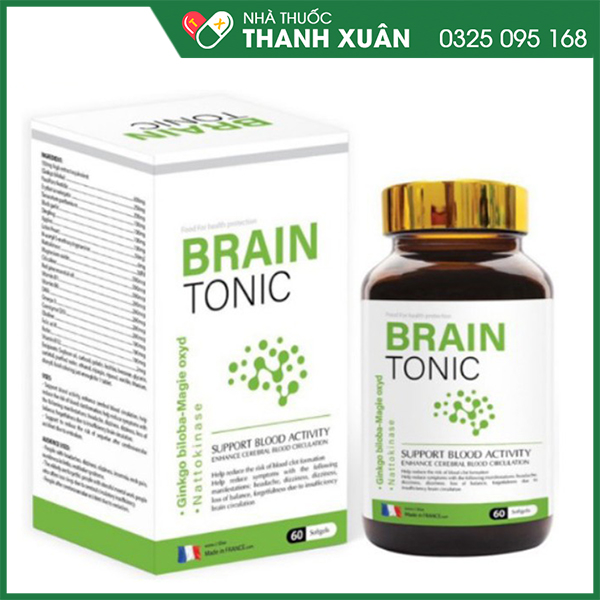 Viên uống Brain Tonic - Tăng cường tuần hoàn máu não, giảm nguy cơ di chứng do tai biến mạch máu não